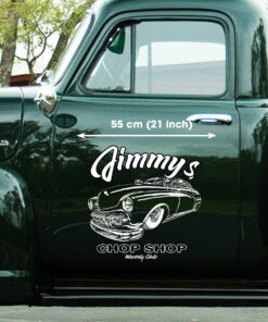 Personalized Hot Rod Pinstripe Chop Shop Decals For Cars