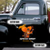 Personalized Vintage Orange Rat Fink Hot Rod Door Decals