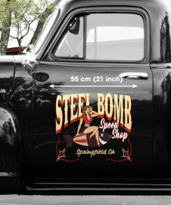 Vintage Speed Shop Bomber Pin Up Girl Stickers