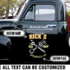 Personalized Piston and Wrench Door Art Vinyl Sitcker For Hot Rod Cars, Truck, Lowrider