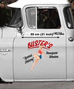 Pack 2 Of Large Custom Old School Hot Rod Pin Up Girl Stickers
