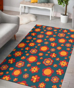 Teal 1970s Colors Flower Power Sacred Geometry Seamless Carpet Pattern