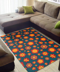 Teal 1970s Colors Flower Power Sacred Geometry Seamless Carpet Pattern