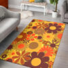 Funky Daisy Floral in Electric Orange 70s Style Rug