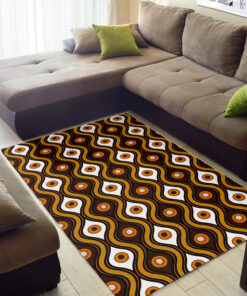 Retro 70s Style Seventies Vintage Pattern Area Rug