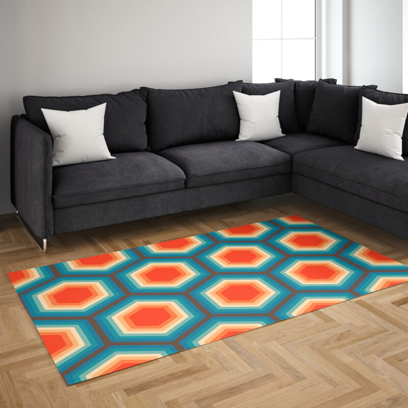 Fun Photographic 70's Style Area Rug