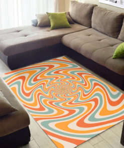 Big Retro Swirl 70s Orange Area Rugs