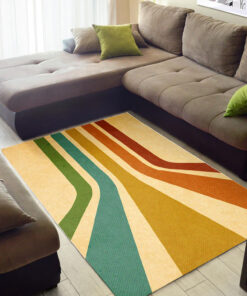 Retro Vintage 1970s Style Area Rugs