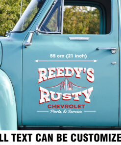 Personalized Lead Foot Old School Fire Pinstripe Hot Rod Door Car Decals