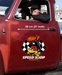 Alternative view of Personalized Kustom Kultrure Hot Rod Duck Decals 2 Pcs For Car Door Sticker