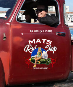 Alternative view of Personalized Bomber Pinup Girl Hot Rod Pinstripe Car Decals Set 02 Pcs