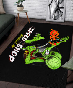Personalized Speed Shop Rat Fink Area Rug