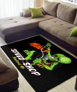 Personalized Speed Shop Rat Fink Area Rug