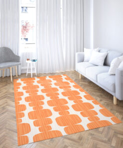 Vintage Retro Bohemian Pebble Photographic 1970's Style Area Rug