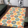 Retro Vintage Dandelion Clock Pattern 1970s Bohemian Style Area Rug