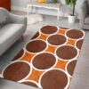Retro Orange And Brown Circles Pattern 1970s Area Rug
