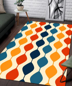 Retro Bohemian Vintage Pattern 1970's Area Rug