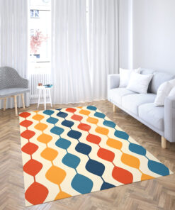 Retro Bohemian Vintage Pattern 1970's Area Rug