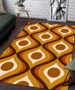 Retro 70s Mid Century Pattern Area Rug