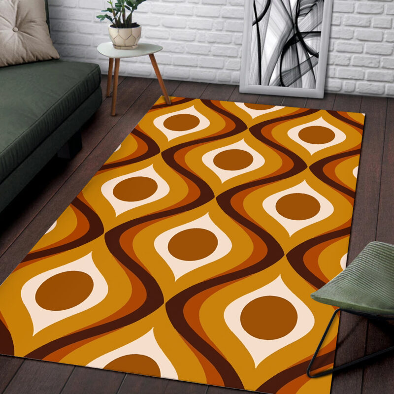 Retro 70s Mid Century Pattern Area Rug - Dingmun