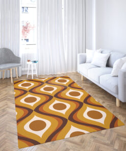 Retro 70s Mid Century Pattern Area Rug