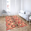 Retro 1970's Style Seventies Vintage Pattern Area Rug