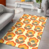 Organge Floral Retro 70s Style Rug