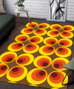 70s Funky Vintage Circle Pattern Area Rug