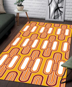 1970's Retro Vintage Seventies Style Pattern Rug