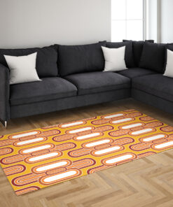 1970's Retro Vintage Seventies Style Pattern Rug