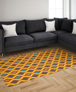 Retro Vintage Seventies Floral Flowers 70's Style Pattern Photographic Area Rug