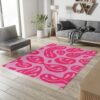 Pink Dripping Smiley Face Y2K Rug