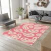 Light Pink Dripping Smiley Face Y2K Rug