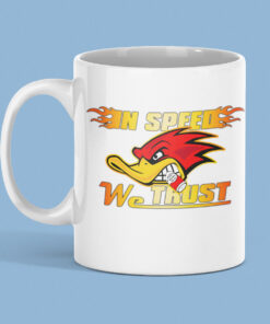 In Speed We Trust Mr. Horsepower Woodpecker Hot Rod Coffee Mug