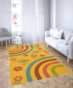 Retro Modern Arch Y2K Flower Rug