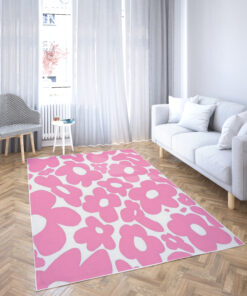 Y2K Asthetic Pink Flowers Rug