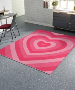 Cute Pink Y2K Heart Rug