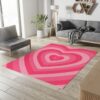 Cute Pink Y2K Heart Rug