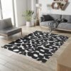 Black And White Daisy Flower Y2K Rug