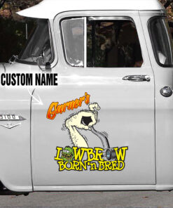 Lowbrow Born And Bred Rat Fink Hot Rod Vinyl Decals For Car