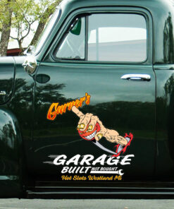 Grinding Gears Hot Rod Car Side Graphics Decals Set 2 Pcs