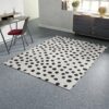 Preppy Brushstroke Rug Black And White Polka Dots Rug