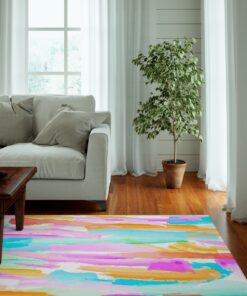 Colorful Brushstrokes Rug Brights Photographic Rug