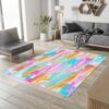 Colorful Brushstrokes Rug Brights Photographic Rug