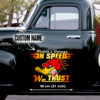 Personalized In Speed We Trust Mr. Horsepower Large Side Decals