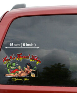 Custom Rat Fink And Pinup Girl Vinyl Decals Door Art For Rat Rod Cars