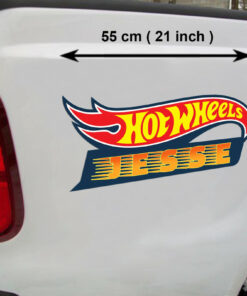 Personalized Hot Wheels Glossy Hot Rod Garage Vinyl Stickers Set 02 Pcs
