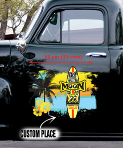 Custom Go With Moon Eyes Decals For Car Set 2 Pcs
