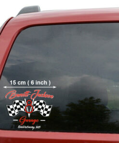 Old School V8 Vinyl Stickers Custom Names For Car Set 2 Pcs