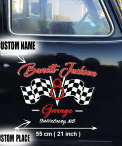 Old School V8 Vinyl Stickers Custom Names For Car Set 2 Pcs